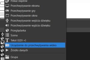 Ustawienia live w obs